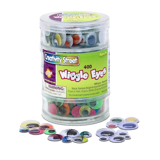 6 Packs: 400 ct. (2,400 total) Creativity Street&#xAE; Multicolor Wiggle Eyes in Stacking Containers